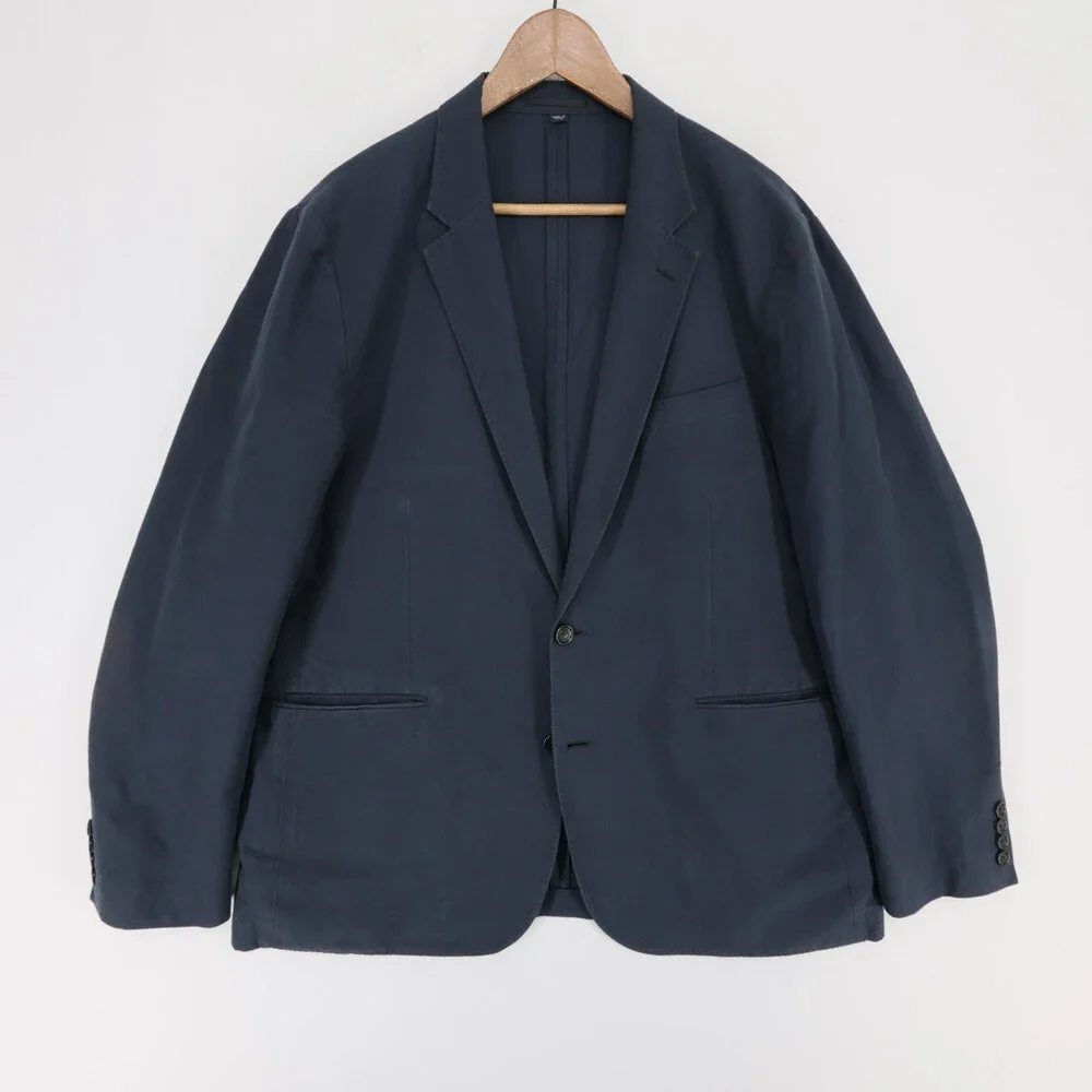 J Crew Ludlow Blazer Mens 46R Navy Blue Cotton Linen Unstructured Baird McNutt